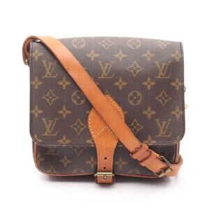 Louis Vuitton Cartessier Shoulder Bag Canvas Leather Monogram Brown